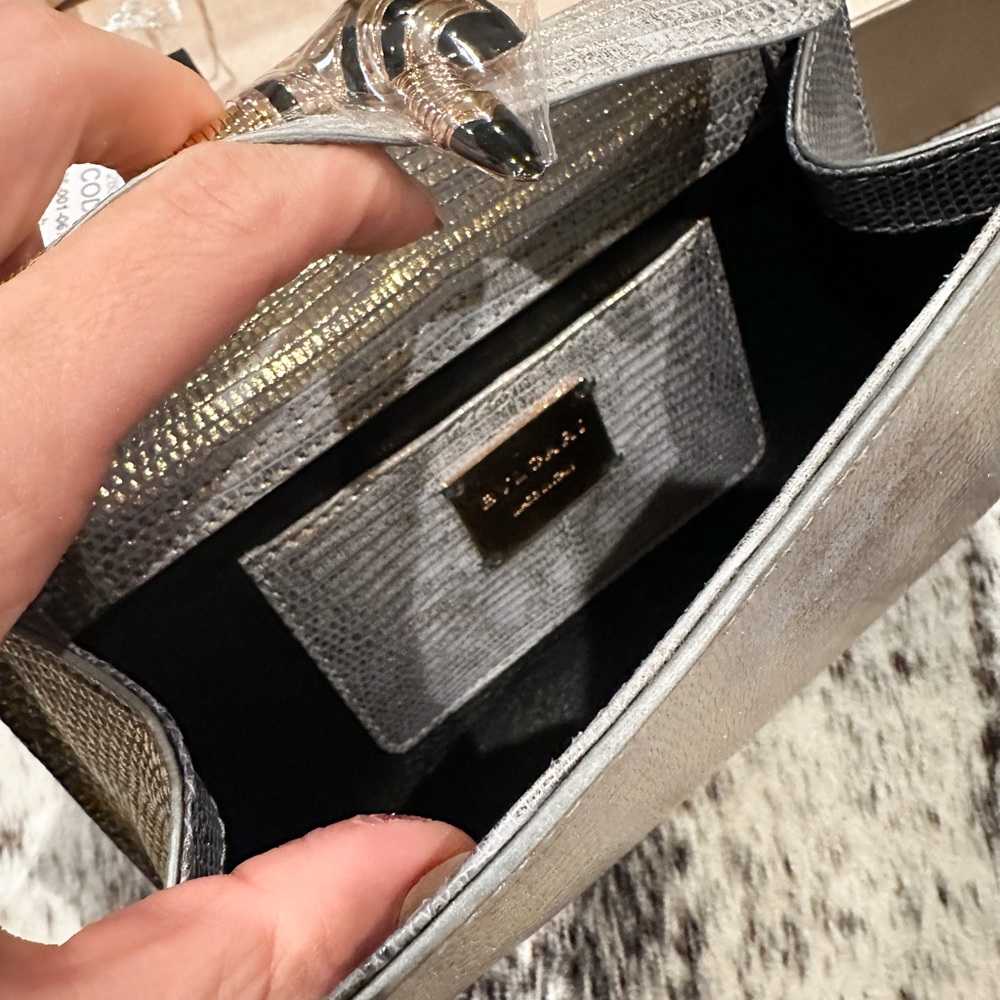 Bvlgari Serpenti "Tubogas" Stingray Lizard Metallic Chain Clutch. NEW WITH BOX - Picture 11 of 15